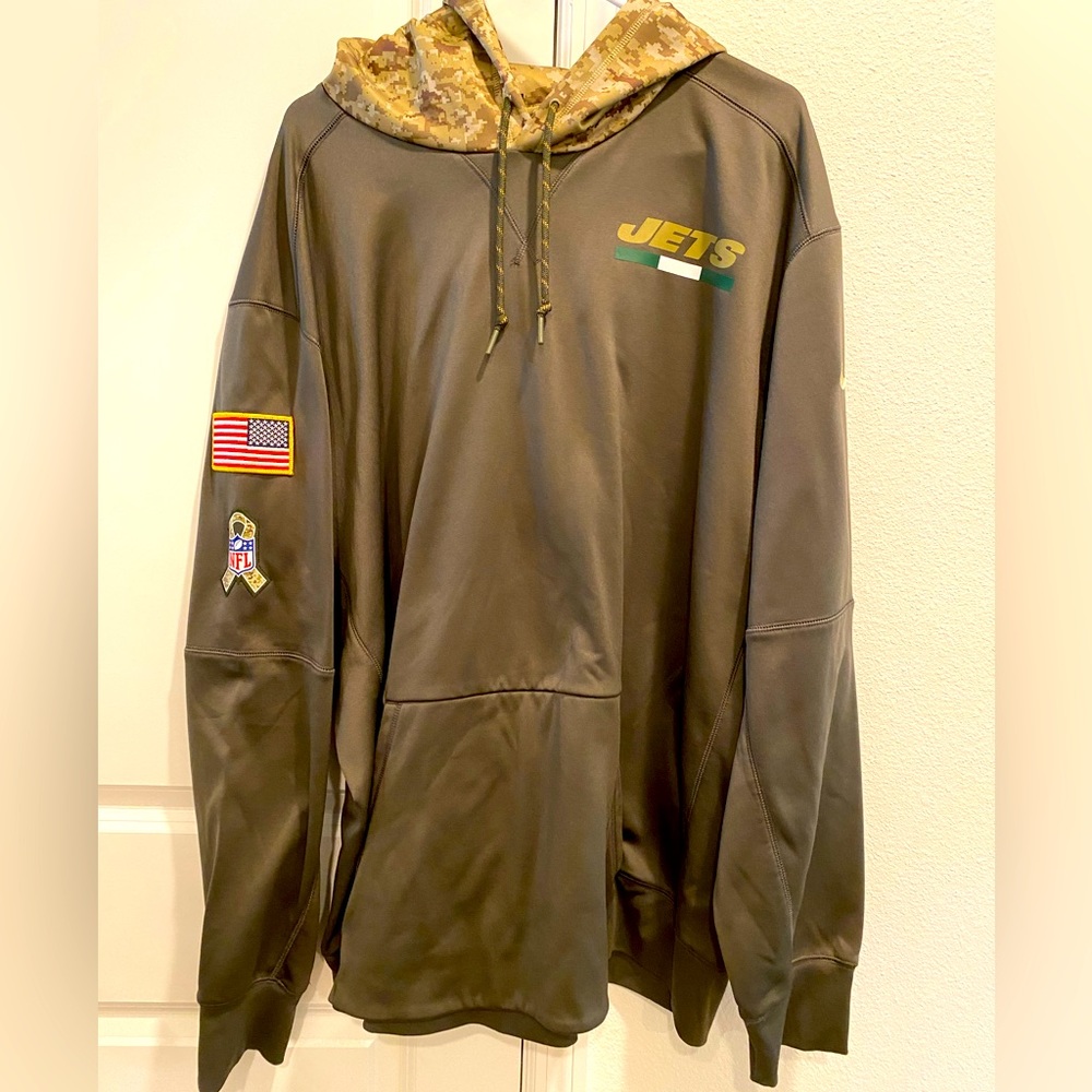 NT Jets 3XL Nike dry fit on-field apparel. Camo Jets hoodie